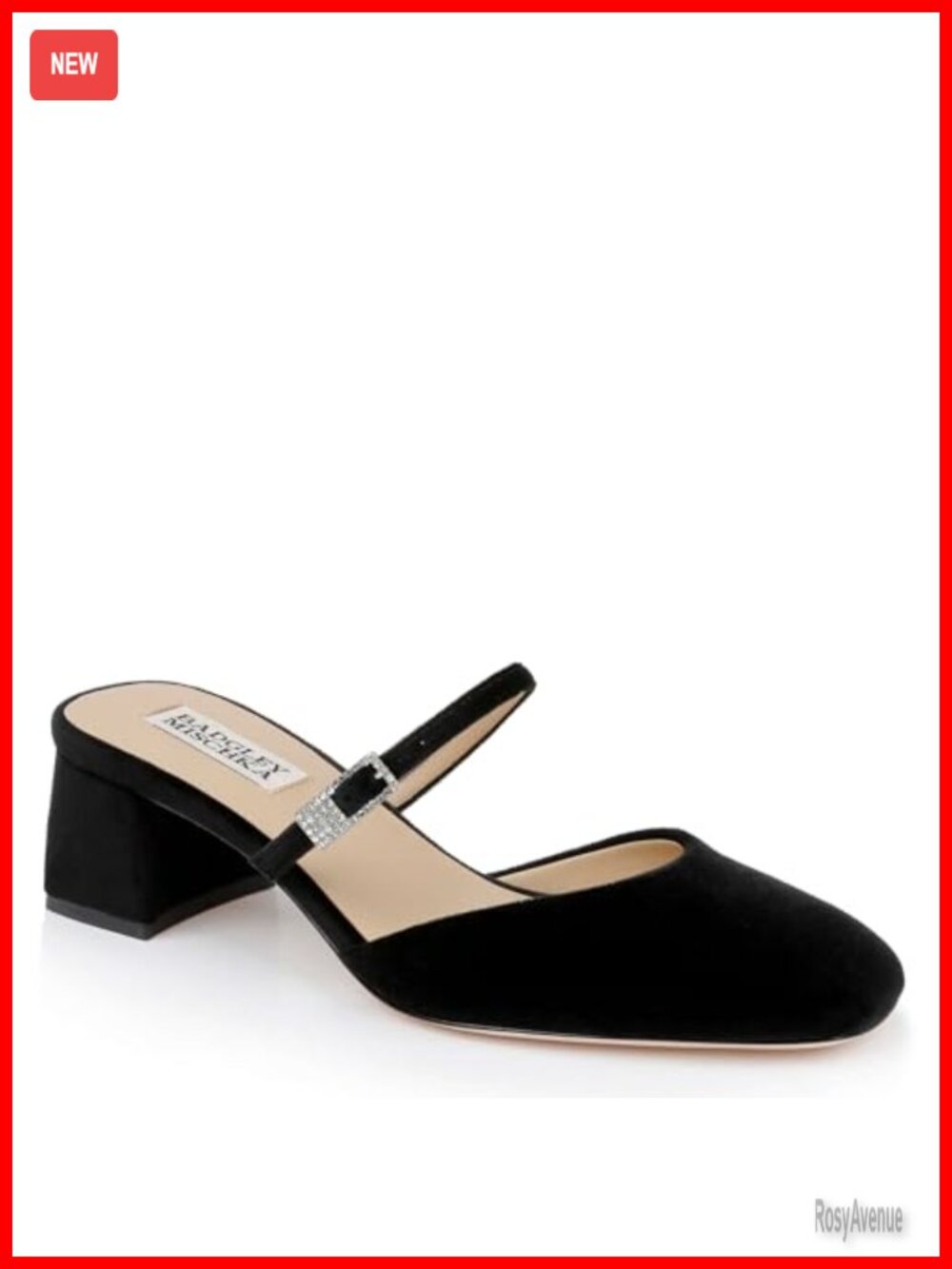 Badgley Mischka Valarie Block Heel Mary Jane Mules Leather Lining Formal
